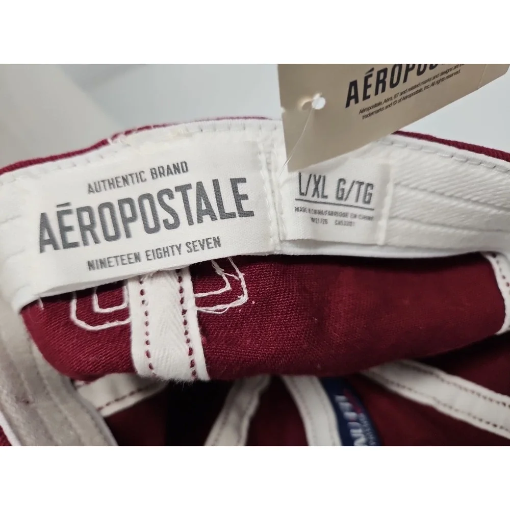 Aeropostale Distressed Hat Sz L/XL Baseball Ball Cap burgundy Gorpcore